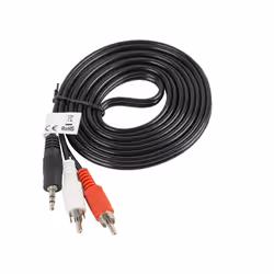 Lanberg CA-MJRC-10CC-0020-BK câble audio 2 m 3,5mm RCA Noir, Rouge, Blanc
