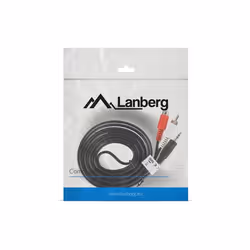Lanberg CA-MJRC-10CC-0020-BK câble audio 2 m 3,5mm RCA Noir, Rouge, Blanc