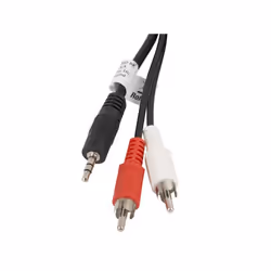 Lanberg CA-MJRC-10CC-0050-BK, 3,5mm, Mâle, 2 x RCA, Mâle, 5 m, Noir