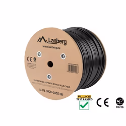 Lanberg LCU6-30CU-0305-BK câble de réseau Noir 305 m Cat6 U/UTP (UTP)