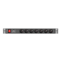 Lanberg PDU-07E-0200-BK protection surtension Noir 7 sortie(s) CA 220 - 250 V 2 m