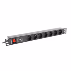 Lanberg PDU-07E-0200-BK protection surtension Noir 7 sortie(s) CA 220 - 250 V 2 m