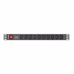 Lanberg PDU-10I-0200-IEC-BK unité de distribution d'énergie 10 sortie(s) CA 1U Noir