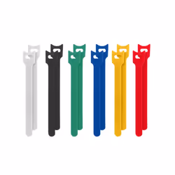 Lanberg ORG01-MT150-MC6 serre-câbles Attache-câbles à crochets et à boucles Tissu Noir, Bleu, Vert, Rouge, Blanc, Jaune 12 pièce(s)