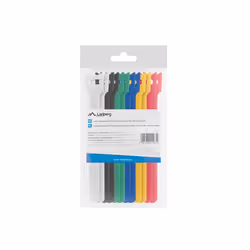 Lanberg ORG01-MT150-MC6 serre-câbles Attache-câbles à crochets et à boucles Tissu Noir, Bleu, Vert, Rouge, Blanc, Jaune 12 pièce(s)