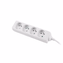Lanberg PS0-04E-0150-W, 1,5 m, Intérieure, Type E, Blanc, 4 sortie(s) CA, 10 A