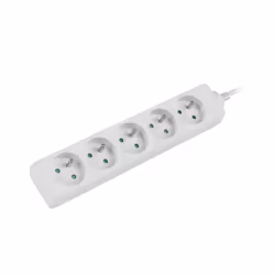 Lanberg PS0-05E-0150-W, 1,5 m, Intérieure, Blanc, 5 sortie(s) CA, 10 A