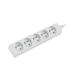 Lanberg PS0-05E-0150-W multiprise 1,5 m 5 sortie(s) CA Intérieure Blanc