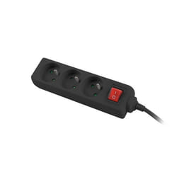 Lanberg PS1-03E-0150-BK multiprise 1,5 m 3 sortie(s) CA Intérieure Noir