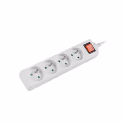 Lanberg PS1-04E-0150-W, 1,5 m, Intérieure, Type E, Blanc, 4 sortie(s) CA, 2500 W