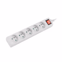 Lanberg PS1-05E-0150-W, 1,5 m, Intérieure, Type E, Blanc, 5 sortie(s) CA, 2500 W