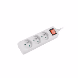 Lanberg PS1-03E-0300-W multiprise 3 m 3 sortie(s) CA Intérieure Blanc
