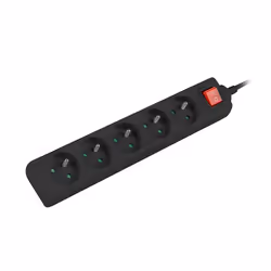 Lanberg PS1-05E-0300-BK, 3 m, Intérieure, Type E, IP20, Anti-éclaboussures, Cuivre