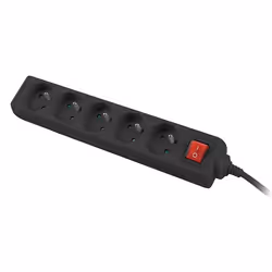 Lanberg PS1-05E-0300-BK multiprise 3 m 5 sortie(s) CA Intérieure Blanc