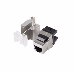 Lanberg KSF5-1000, Plat, Noir, Acier inoxydable, RJ-45, LSA, Femelle, Femelle
