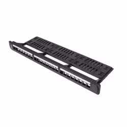 Lanberg PPKS-1124-B, Noir, Acrylonitrile-Butadiène-Styrène (ABS), Plastique, Montage de rack, 1U, 482,6 mm, 44,5 mm