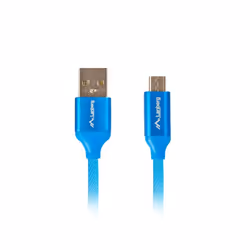 Lanberg CA-USBM-20CU-0010-BL câble USB 1 m USB 2.0 Micro-USB A USB A Bleu