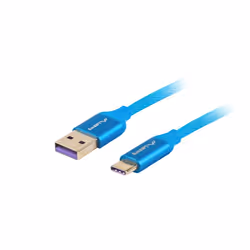 Lanberg CA-USBO-21CU-0010-BL, 1 m, USB A, USB C, USB 2.0, 480 Mbit/s, Bleu