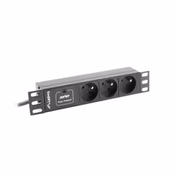 Lanberg PDU-03E-0200-IEC-BK, 1U, horizontale, Noir, 3 sortie(s) CA, Type E, Coupleur C14