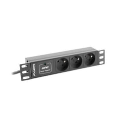 Lanberg PDU-03E-0200-BK unité de distribution d'énergie 3 sortie(s) CA 1U Noir