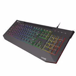 GENESIS Lith 400 RGB, Avec fil, USB, Clavier à membrane, QWERTY, LED RGB, Noir