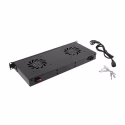 Lanberg AK-1502-B, Panneau ventilation, Noir, 2 ventilateur(s), 1U, Secteur, 230 V