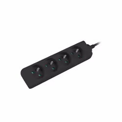 Lanberg PS0-04E-0100-IEC-BK multiprise 1 m 4 sortie(s) CA Intérieure Noir