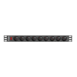 Lanberg PDU-09E-0300-BK unité de distribution d'énergie 9 sortie(s) CA 1U Noir