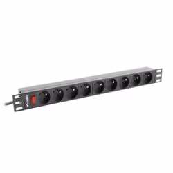 Lanberg PDU-09E-0300-BK unité de distribution d'énergie 9 sortie(s) CA 1U Noir