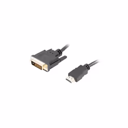 Lanberg CA-HDDV-20CU-0018-BK, 1,8 m, HDMI Type A (Standard), DVI-D, Mâle, Mâle, Droit