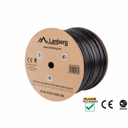 Lanberg LCU6-21CU-0305-BK câble de réseau Noir 305 m Cat6 U/UTP (UTP)