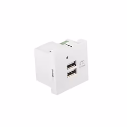 Lanberg AC-4545-2XUSB2.1-W, 2x USB, Borne de type serre-fils, Blanc, Polycarbonate (PC), 100 - 240 V, 5 V
