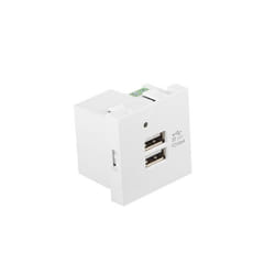 Lanberg AC-4545-2XUSB2.1-W prise de courant 2x USB Blanc