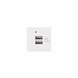 Lanberg AC-4545-2XUSB2.1-W prise de courant 2x USB Blanc