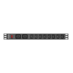 Lanberg PDU-02I1908I-0200-C20-BK unité de distribution d'énergie 10 sortie(s) CA 1U Noir