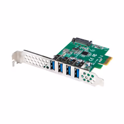 Lanberg PCE-US3-004, PCIe, USB 3.2 Gen 1 (3.1 Gen 1), SATA 15 broches, Vert, Métallique, 5 Gbit/s, 0 - 50 °C