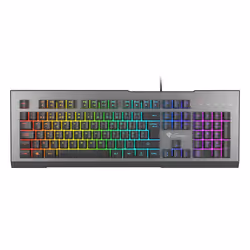 GENESIS Rhod 500 RGB clavier USB QWERTY Portuguais Noir, Argent