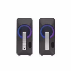 GENESIS Helium 100BT RGB, 2.0 canaux, Avec fil &amp;sans fil, 10 W, Noir, Argent