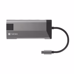 NATEC Fowler Plus, USB Type-C, Noir, Gris, MicroSD (TransFlash), MicroSDHC, MicroSDXC, SD, SDHC, Micro-USB, RJ-45, USB 3.2 Ge ...