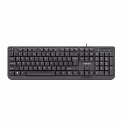 NATEC Trout, Taille réelle (100 %), USB, Clavier à membrane, QWERTY, Noir