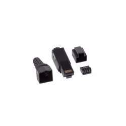 Lanberg PLU-6000TL, RJ-45, Noir, Mâle, Droit, Nylon, Polycarbonate (PC), Cat6