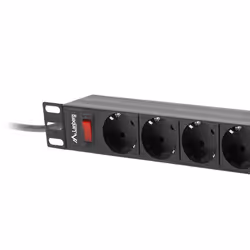 Lanberg PDU-09F-0300-BK unité de distribution d'énergie 9 sortie(s) CA 1U Noir, Gris