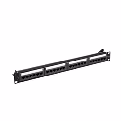 Lanberg PPUA-1024-B, Cat6a, U/UTP (UTP), Noir, ABS, Métal, Montage de rack, 1U