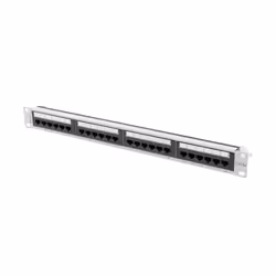 Lanberg PPUA-1024-S, Cat6a, U/UTP (UTP), Gris, ABS, Métal, Montage de rack, 1U
