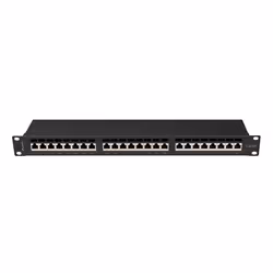 Lanberg PPSA-1024-B, Cat6a, F/UTP (FTP), Noir, ABS, Métal, Montage de rack, 1U