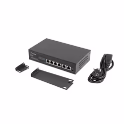 Lanberg RSFE-4P-2FE-60 commutateur réseau Non-géré Fast Ethernet (10/100) Connexion Ethernet, supportant l'alimentation via ce port (PoE) 1U Noir - Vue supplémentaire 4