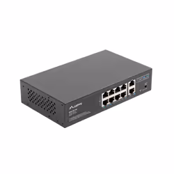 Lanberg RSFE-8P-2GE-120 commutateur réseau Non-géré Gigabit Ethernet (10/100/1000) Connexion Ethernet, supportant l'alimentation via ce port (PoE) 1U Noir