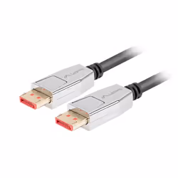 Lanberg CA-DPDP-20CU-0018-BK câble DisplayPort 1,8 m Noir, Argent