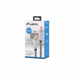 Lanberg CA-DPDP-20CU-0018-BK câble DisplayPort 1,8 m Noir, Argent