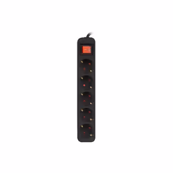 Lanberg PS1-05F-0150-BK, 1,5 m, Intérieure, Type F, Type F (CEE 7/4), IP20, Noir